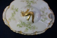 HAVILAND APPLE BLOSSOM SCH 61L-  COVERED GRAVY BOAT WITH ATTACHED UNDERPLATE ..... http://jaapiesfinechinastore.com