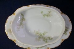 HAVILAND APPLE BLOSSOM SCH 61L-  COVERED GRAVY BOAT WITH ATTACHED UNDERPLATE ..... http://jaapiesfinechinastore.com