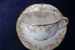HAVILAND FLORAL GARLAND SCH 525- CUP & SAUCER ..... http://jaapiesfinechinastore.com