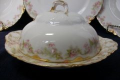 HAVILAND FLORAL GARLAND SCH 525- COVERED BUTTER DISH (NO STRAINER)   ..... http://jaapiesfinechinastore.com