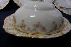 HAVILAND FLORAL GARLAND SCH 525- COVERED BUTTER DISH (NO STRAINER)   ..... http://jaapiesfinechinastore.com