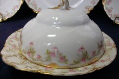 HAVILAND FLORAL GARLAND SCH 525- COVERED BUTTER DISH (NO STRAINER)   ..... http://jaapiesfinechinastore.com