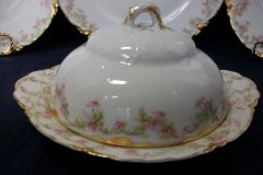 HAVILAND FLORAL GARLAND SCH 525- COVERED BUTTER DISH (NO STRAINER)   ..... http://jaapiesfinechinastore.com