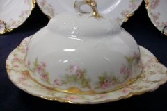 HAVILAND FLORAL GARLAND SCH 525- COVERED BUTTER DISH (NO STRAINER)   ..... http://jaapiesfinechinastore.com