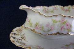 HAVILAND FLORAL GARLAND SCH 525- GRAVY BOAT WITH ATTACHED UNDERPLATE   ..... https://www.jaapiesfinechinastore.com