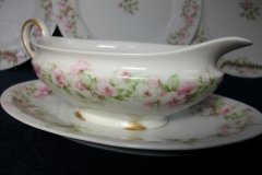 HAVILAND ROSE GARLAND-  GRAVY BOAT WITH UNDERPLATE ..... http://jaapiesfinechinastore.com