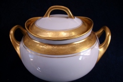 HUTSCHENREUTHER FAVORIT (ENCRUSTED GOLD BAND)-   COVERED SUGAR BOWL    ..... https://www.jaapiesFineChinaStore.com