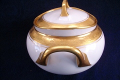 HUTSCHENREUTHER FAVORIT (ENCRUSTED GOLD BAND)-   COVERED SUGAR BOWL    ..... https://www.jaapiesFineChinaStore.com