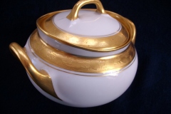 HUTSCHENREUTHER FAVORIT (ENCRUSTED GOLD BAND)-   COVERED SUGAR BOWL    ..... https://www.jaapiesFineChinaStore.com