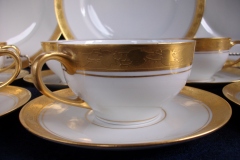 HUTSCHENREUTHER FAVORIT (ENCRUSTED GOLD BAND)-  CUP & SAUCER  .....  https://www.jaapiesFineChinaStore.com