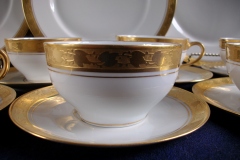 HUTSCHENREUTHER FAVORIT (ENCRUSTED GOLD BAND)-  CUP & SAUCER  .....  https://www.jaapiesFineChinaStore.com