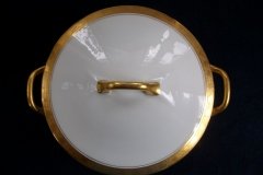 HUTSCHENREUTHER FAVORIT (ENCRUSTED GOLD BAND)-   ROUND COVERED SERVING BOWL     ..... https://www.jaapiesFineChinaStore.com