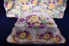 JAMES KENT VIOLETS 4002- COVERED BUTTER DISH    .....  http://jaapiesfinechinastore.com