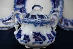 JOHNSON BROTHERS  NORMANDY (FLOW BLUE)-  COVERED SUGAR BOWL   .....    https://www.jaapiesFineChinaStore.com