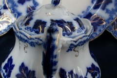 JOHNSON BROTHERS  NORMANDY (FLOW BLUE)-  COVERED SUGAR BOWL   .....    https://www.jaapiesFineChinaStore.com