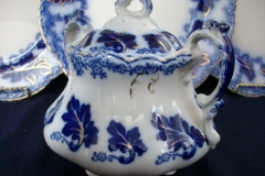 JOHNSON BROTHERS  NORMANDY (FLOW BLUE)-  COVERED SUGAR BOWL   .....    https://www.jaapiesFineChinaStore.com