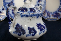 JOHNSON BROTHERS  NORMANDY (FLOW BLUE)-  COVERED SUGAR BOWL   .....    https://www.jaapiesFineChinaStore.com