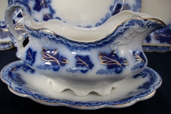 JOHNSON BROTHERS NORMANDY (FLOW BLUE)-  GRAVY BOAT & UNDERPLATE ..... https://www.jaapiesFineChinaStore.com