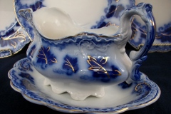 JOHNSON BROTHERS NORMANDY (FLOW BLUE)-  GRAVY BOAT & UNDERPLATE ..... https://www.jaapiesFineChinaStore.com