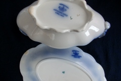 JOHNSON BROTHERS NORMANDY (FLOW BLUE)-  GRAVY BOAT & UNDERPLATE ..... https://www.jaapiesFineChinaStore.com