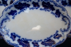 JOHNSON BROTHERS NORMANDY (FLOW BLUE)-  MEDIUM SERVING PLATTER 12  5/8"    ..... https://www.jaapiesFineChinaStore.com