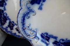 JOHNSON BROTHERS NORMANDY (FLOW BLUE)-  MEDIUM SERVING PLATTER 12  5/8"    ..... https://www.jaapiesFineChinaStore.com