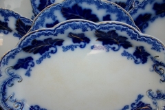 JOHNSON BROTHERS NORMANDY (FLOW BLUE)-  MEDIUM SERVING PLATTER 12  5/8"    ..... https://www.jaapiesFineChinaStore.com