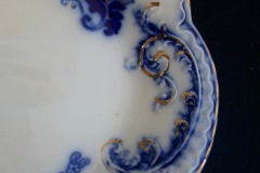 JOHNSON BROTHERS NORMANDY (FLOW BLUE)-  MEDIUM SERVING PLATTER 12  5/8"    ..... https://www.jaapiesFineChinaStore.com