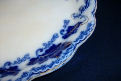 JOHNSON BROTHERS NORMANDY (FLOW BLUE)-  MEDIUM SERVING PLATTER 12  5/8"    ..... https://www.jaapiesFineChinaStore.com