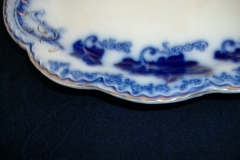 JOHNSON BROTHERS NORMANDY (FLOW BLUE)-  MEDIUM SERVING PLATTER 12  5/8"    ..... https://www.jaapiesFineChinaStore.com