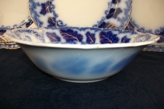 JOHNSON BROTHERS NORMANDY (FLOW BLUE)-  ROUND OPEN SERVING BOWL  8  5/8"    ..... https://www.jaapiesFineChinaStore.com