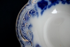 JOHNSON BROTHERS NORMANDY (FLOW BLUE)-  ROUND OPEN SERVING BOWL  8  5/8"    ..... https://www.jaapiesFineChinaStore.com