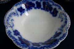 JOHNSON BROTHERS NORMANDY (FLOW BLUE)-  ROUND OPEN SERVING BOWL  8  5/8"    ..... https://www.jaapiesFineChinaStore.com