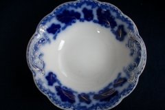 JOHNSON BROTHERS NORMANDY (FLOW BLUE)-  ROUND OPEN SERVING BOWL  8  5/8"    ..... https://www.jaapiesFineChinaStore.com