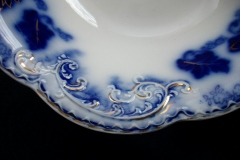 JOHNSON BROTHERS NORMANDY (FLOW BLUE)-  ROUND OPEN SERVING BOWL  8  5/8"    ..... https://www.jaapiesFineChinaStore.com