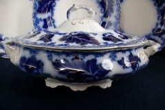 JOHNSON BROTHERS NORMANDY (FLOW BLUE)-  OVAL COVERED SERVING BOWL    ..... https://www.jaapiesFineChinaStore.com