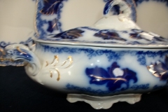 JOHNSON BROTHERS NORMANDY (FLOW BLUE)-  OVAL COVERED SERVING BOWL    ..... https://www.jaapiesFineChinaStore.com