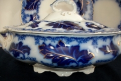 JOHNSON BROTHERS NORMANDY (FLOW BLUE)-  OVAL COVERED SERVING BOWL    ..... https://www.jaapiesFineChinaStore.com