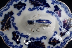 JOHNSON BROTHERS NORMANDY (FLOW BLUE)-  OVAL COVERED SERVING BOWL    ..... https://www.jaapiesFineChinaStore.com