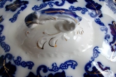 JOHNSON BROTHERS NORMANDY (FLOW BLUE)-  OVAL COVERED SERVING BOWL    ..... https://www.jaapiesFineChinaStore.com