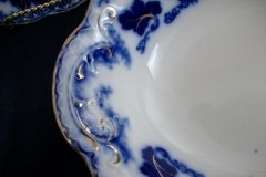 JOHNSON BROTHERS NORMANDY (FLOW BLUE)-  OVAL OPEN SERVING BOWL  9  3/4"    ..... https://www.jaapiesFineChinaStore.com