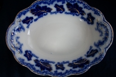 JOHNSON BROTHERS NORMANDY (FLOW BLUE)-  OVAL OPEN SERVING BOWL  9  3/4"    ..... https://www.jaapiesFineChinaStore.com