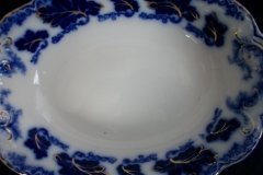 JOHNSON BROTHERS NORMANDY (FLOW BLUE)-  OVAL OPEN SERVING BOWL  9  3/4"    ..... https://www.jaapiesFineChinaStore.com