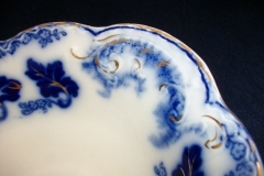 JOHNSON BROTHERS NORMANDY (FLOW BLUE)-  OVAL OPEN SERVING BOWL  9  3/4"    ..... https://www.jaapiesFineChinaStore.com