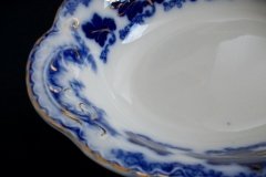 JOHNSON BROTHERS NORMANDY (FLOW BLUE)-  OVAL OPEN SERVING BOWL  9  3/4"    ..... https://www.jaapiesFineChinaStore.com