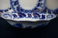 JOHNSON BROTHERS NORMANDY (FLOW BLUE)-  OVAL OPEN SERVING BOWL  9  3/4"    ..... https://www.jaapiesFineChinaStore.com