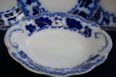 JOHNSON BROTHERS NORMANDY (FLOW BLUE)-  OVAL OPEN SERVING BOWL  9"    ..... https://www.jaapiesFineChinaStore.com