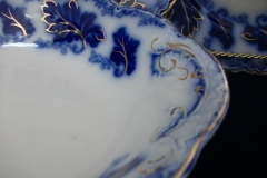 JOHNSON BROTHERS NORMANDY (FLOW BLUE)-  OVAL OPEN SERVING BOWL  9"    ..... https://www.jaapiesFineChinaStore.com