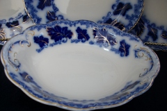 JOHNSON BROTHERS NORMANDY (FLOW BLUE)-  OVAL OPEN SERVING BOWL  9"    ..... https://www.jaapiesFineChinaStore.com