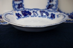 JOHNSON BROTHERS NORMANDY (FLOW BLUE)-  OVAL OPEN SERVING BOWL  9"    ..... https://www.jaapiesFineChinaStore.com